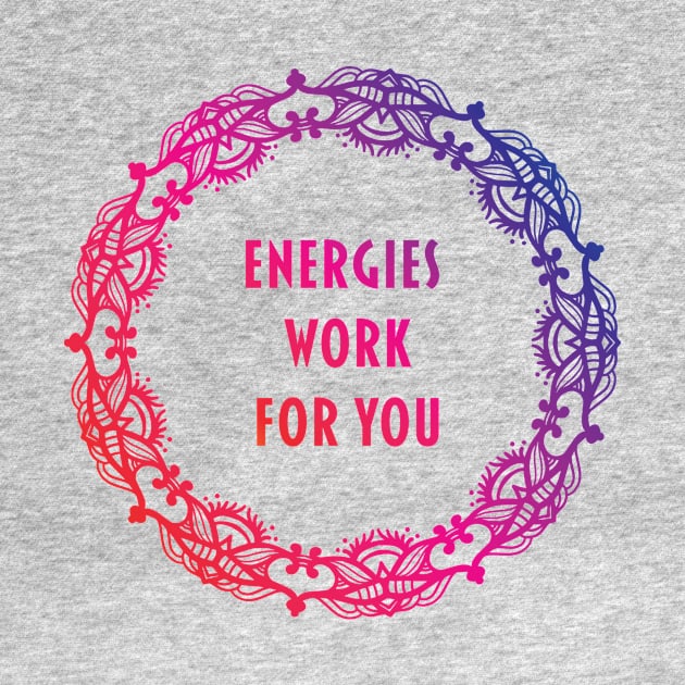 Energies Work For You Yoga Mandala Print Design GC-092-07 by GraphicCharms